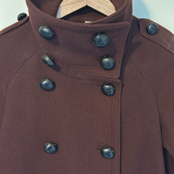 Burberry Brit burgundy wool peacoat: excellent condition: women’s size 6 - Picture 2 of 6
